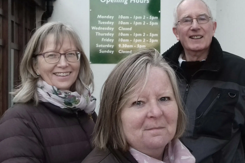 Bookham South Councillor Elizabeth Daly (centre, seen with campaigners Nancy Goodacre and Roger Adams) is determined to prevent the closure of Bookham Library and reverse previous cuts. She says: "We need to send a clear message to the Tories."