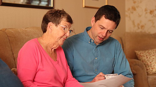 Chis Coghlan with elderly lady