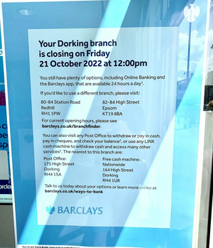 Barclays Bank closure