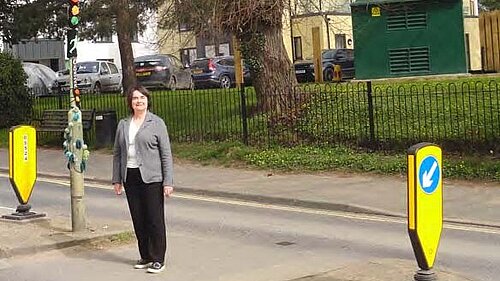 Hazel Watson at the site of the new Zebra crossing